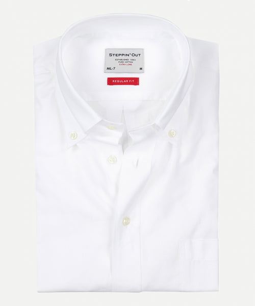 Overhemd fijn Oxford extra lange mouw | White