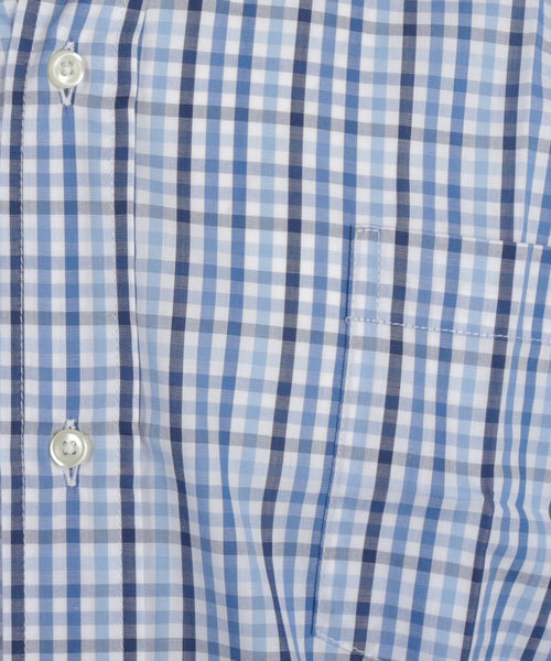 Overhemd extra lange mouw geruit button-down | Medium Blue