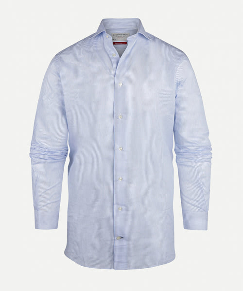 Overhemd gestreept cutaway extra lange mouw | Medium Blue