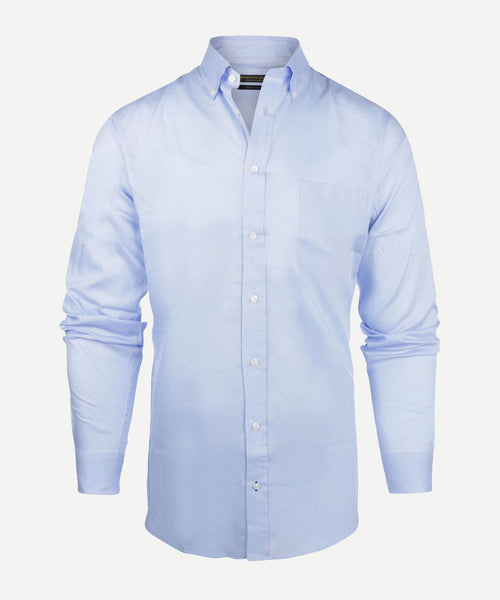 Overhemd mini houndstooth regular fit button-down | Light Blue