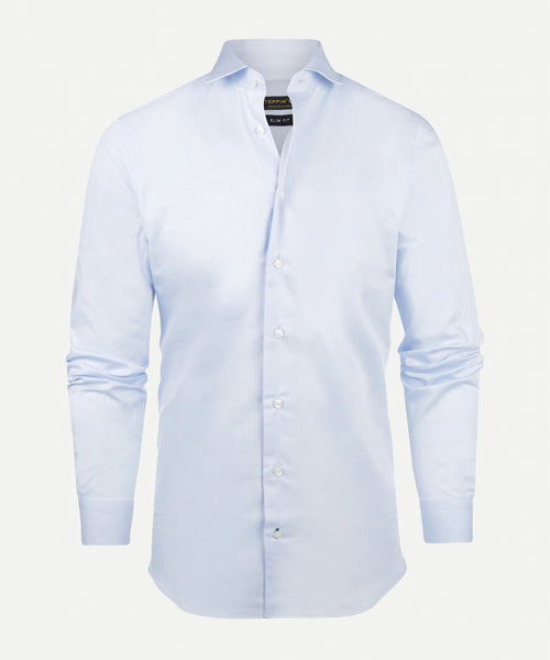 Overhemd twill slim fit cutaway | Light Blue