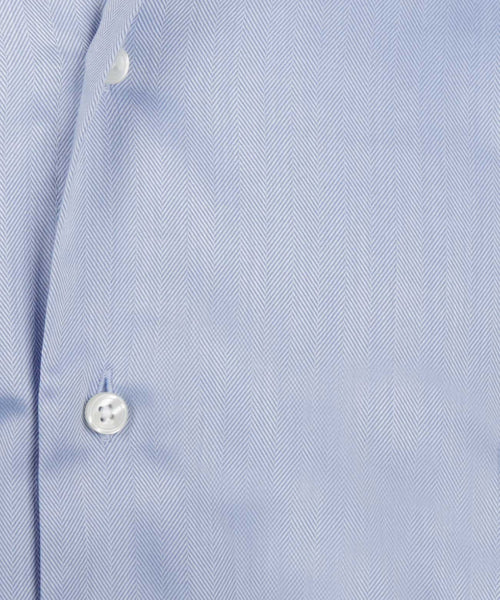Overhemd visgraat slim fit cutaway | Light Blue