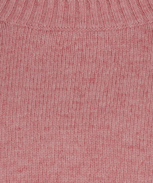 Trui ronde hals van katoen en merinowol | Dusty Pink