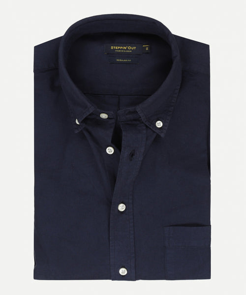 Overhemd garment dyed twill regular fit | Navy
