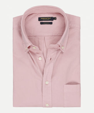 Overhemd garment dyed twill regular fit | Dusty Pink