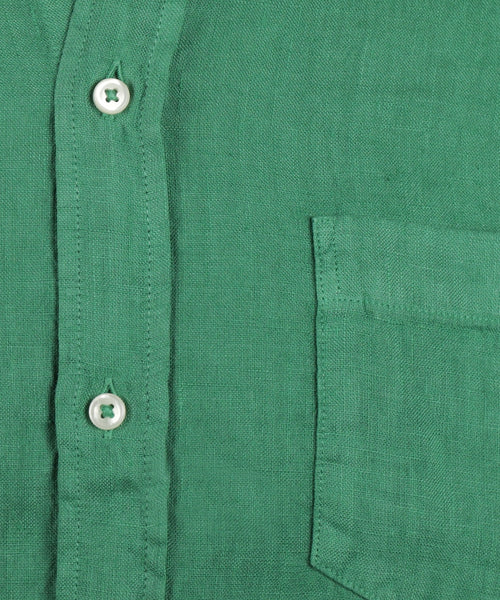 Overhemd linnen regular fit button-down | Medium Green