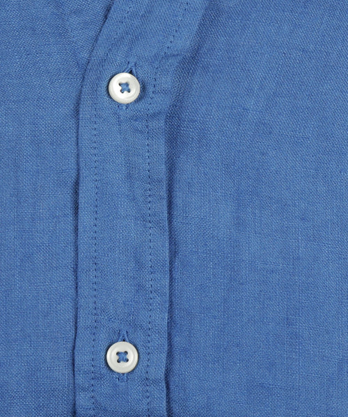 Overhemd linnen regular fit cutaway | Medium Blue