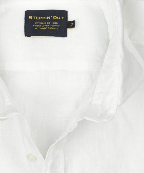Overhemd linnen regular fit cutaway | White