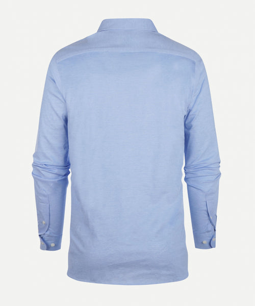 Overhemd stretch piqué regular fit cutaway | Light Blue