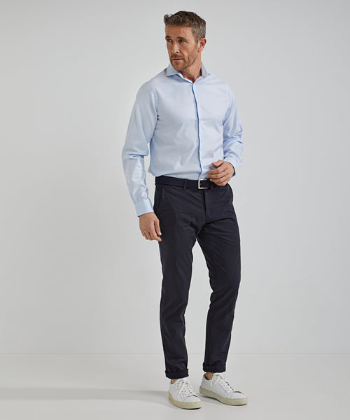 Overhemd Twill regular fit cutaway | Light Blue