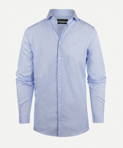Overhemd gestreept regular fit cutaway | Light Blue