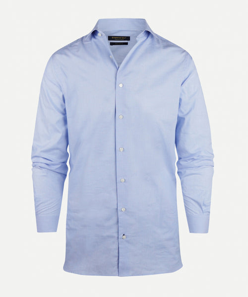 Overhemd geruit regular fit cutaway | Light Blue