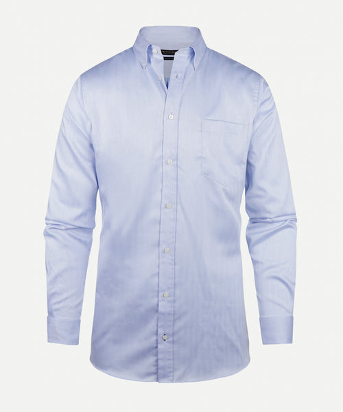 Overhemd Herringbone regular fit button-down | Light Blue