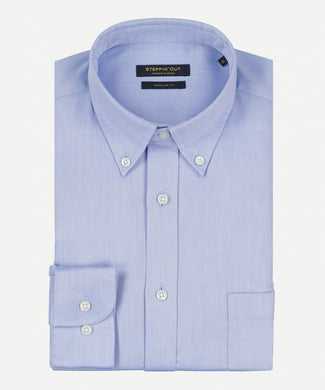 Overhemd Dobby regular fit button-down | Light Blue