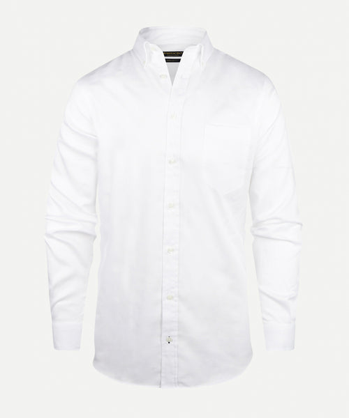 Overhemd Dobby regular fit button-down | White