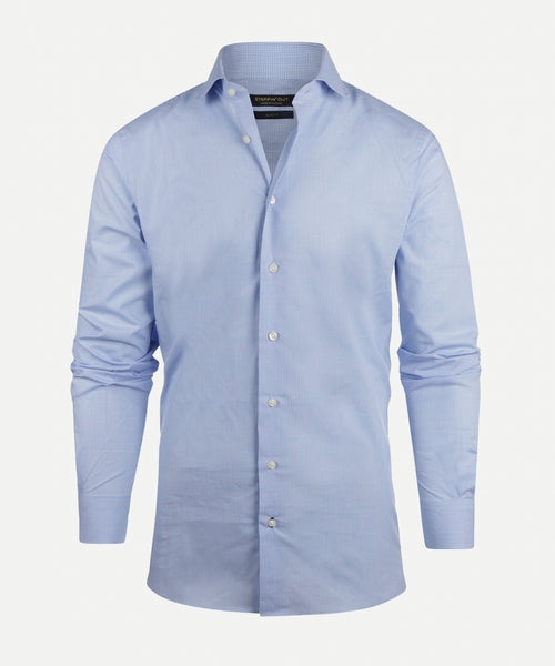Overhemd geruit slim fit cutaway | Light Blue