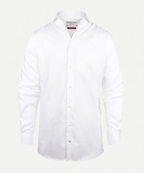 Overhemd Twill extra lange mouw cutaway | White