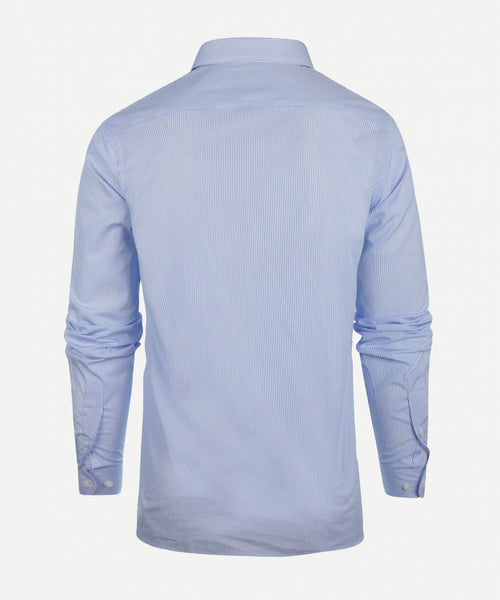Overhemd gestreept extra lange mouw cutaway | Light Blue
