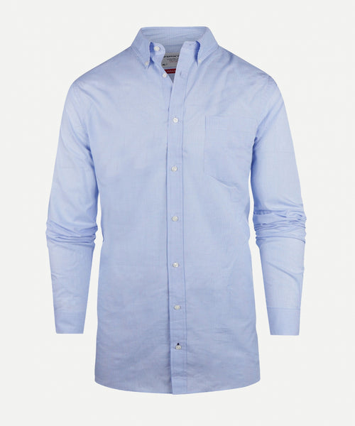 Overhemd geruit extra lange mouw button-down | Light Blue