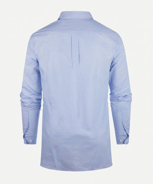 Overhemd geruit extra lange mouw button-down | Light Blue