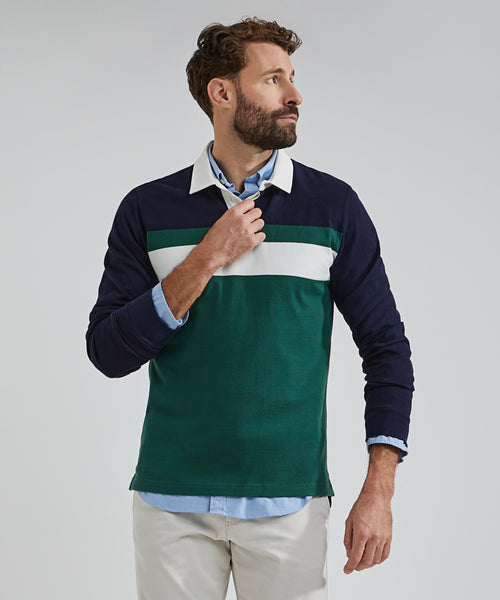 Rugbytrui panel streep | Dark Green
