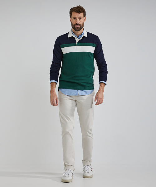 Rugbytrui panel streep | Dark Green