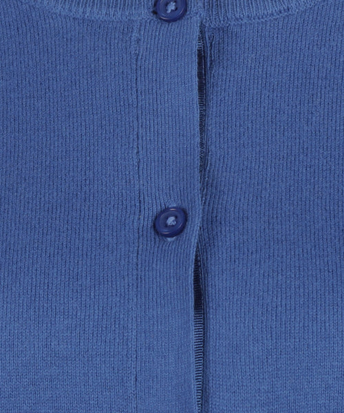 Vest cotton cashmere knoopsluiting | Kobalt