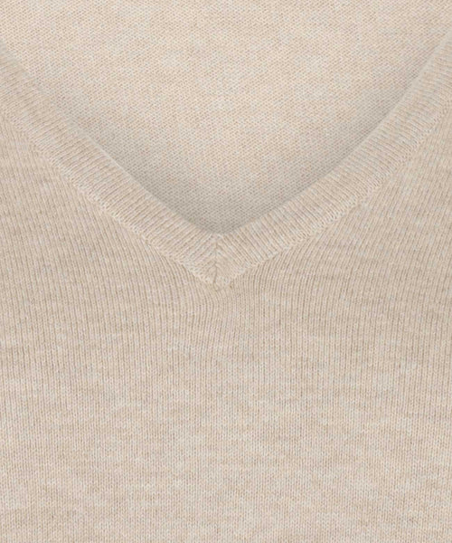 Trui cotton cashmere v-hals | Khaki