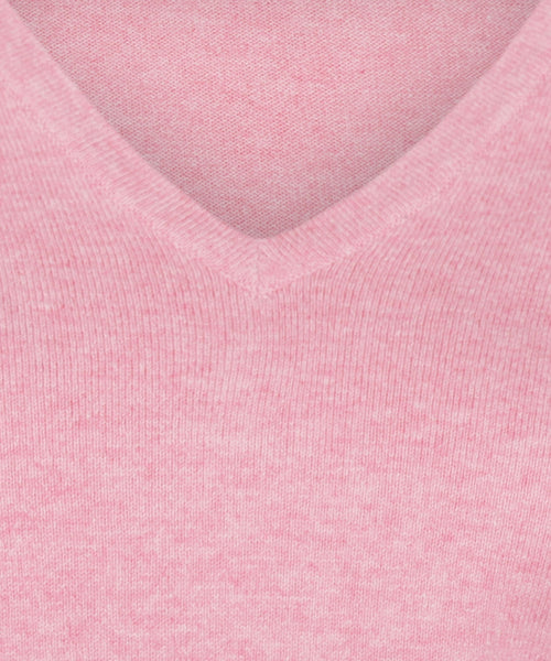 Trui cotton cashmere v-hals | Medium Pink