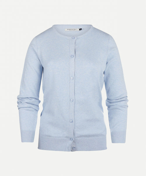 Vest cotton cashmere knoopsluiting | Sky Blue