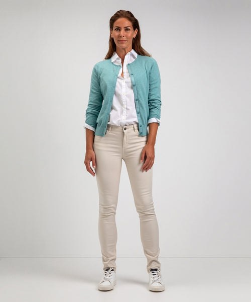 Vest cotton cashmere knoopsluiting | Jade Green