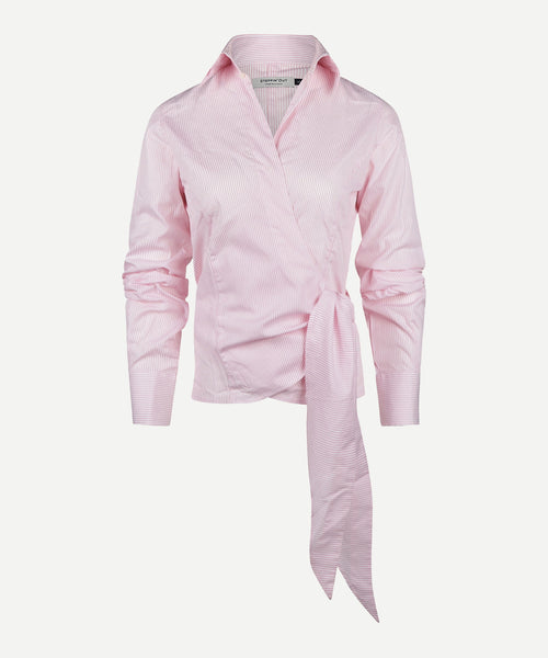 Wikkel blouse Julia streep | Light Pink