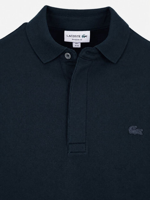 Longsleeve poloshirt piqué donkerblauw