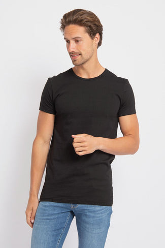 Alan Red brede ronde hals James (2-pack) zwart | Slim-fit