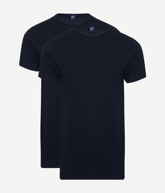 Derby extra lang t-shirt donkerblauw (2-pack)