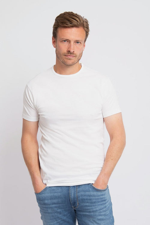 Alan Red Derby extra lange t-shirts wit (2-pack) | Regular-fit