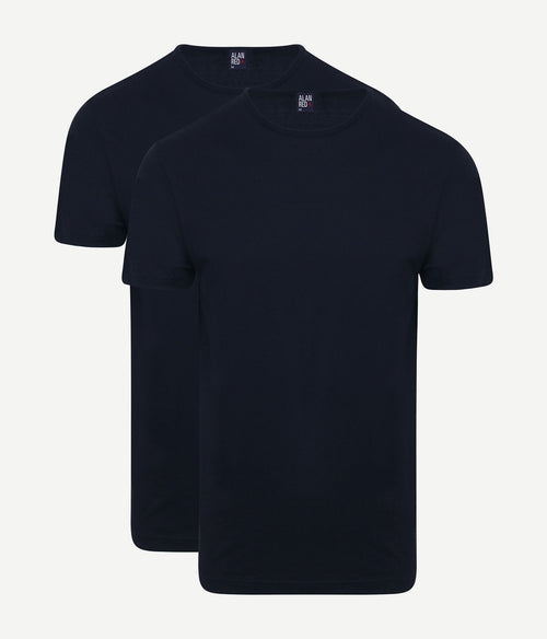 Alan Red Derby o-hals t-shirt donkerblauw (2-pack) | Regular-fit