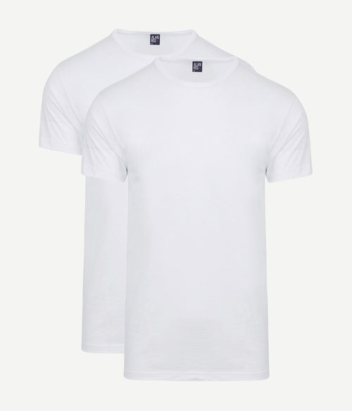 Alan Red Derby o-hals t-shirt wit (2-pack) | Regular-fit