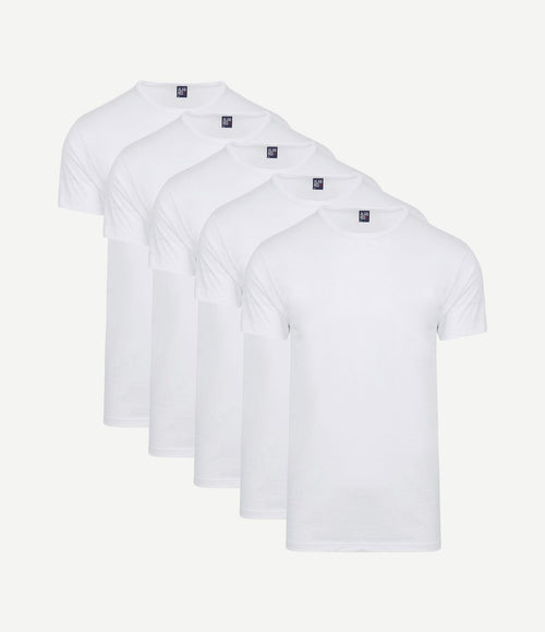 Giftbox Derby o-hals t-shirts wit (5-pack)