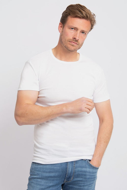 Alan Red James brede o-hals wit (2-pack) | Slim-fit