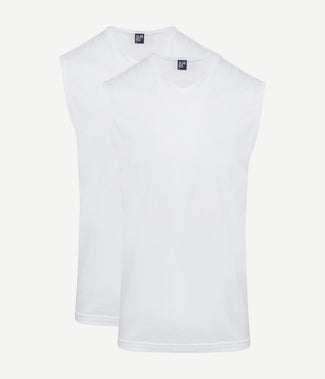 Alan Red Minto singlet mouwloos wit (2-pack) | Slim-fit