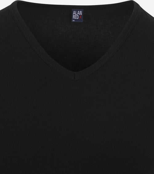 Alan Red Oklahoma t-shirt stretch zwart (2-pack)