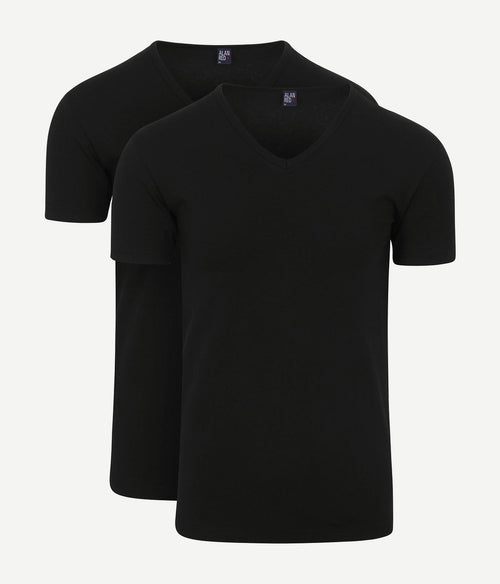 Alan Red Oklahoma t-shirt stretch zwart (2-pack)