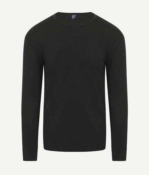 Alan Red Olbia longsleeve t-shirt zwart | Slim-fit