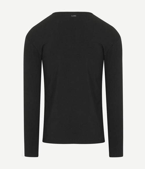 Alan Red Olbia longsleeve t-shirt zwart | Slim-fit