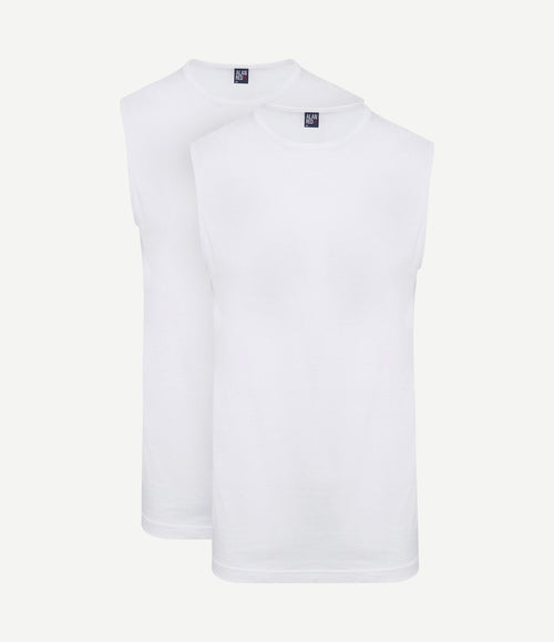 T-Montana singlet mouwloos wit (2-pack)