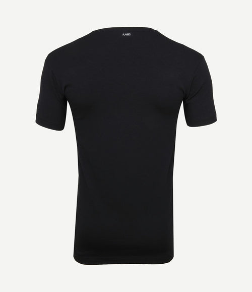 T-shirt NOV v-neck stretch zwart (2-pack)