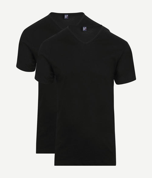 Alan Red t-shirt v-hals Vermont zwart (2-pack) | Regular-fit