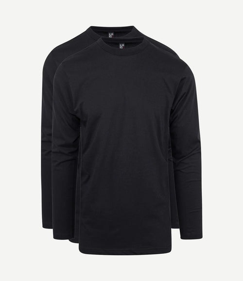 T-shirt Virginia zwart longsleeve (2-pack)