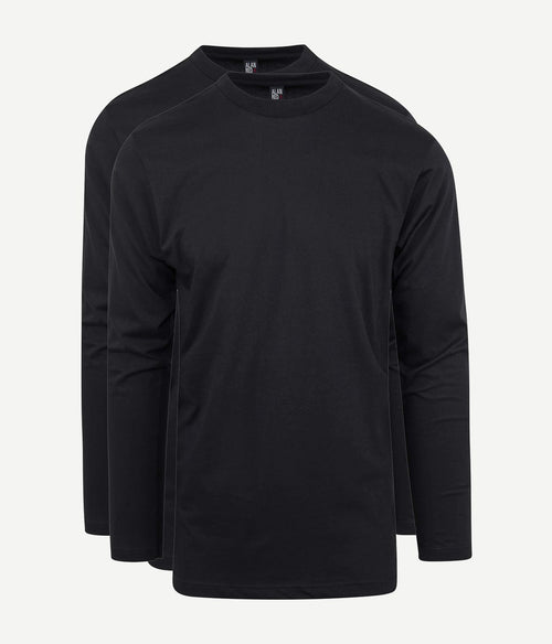 Alan Red t-shirt Virginia zwart longsleeve (2-pack) | Regular-fit